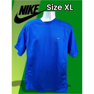 Vintage Nike T Shirt Mens XL Blue Logo Swoosh Y2K silver label